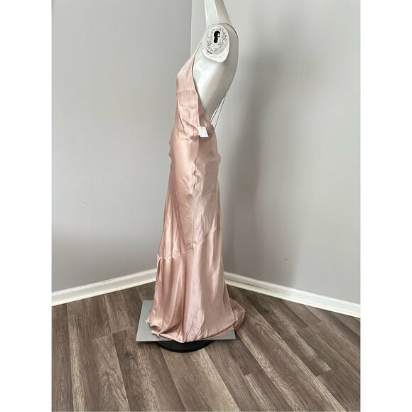 NWT MICHAEL LO SORDO Silk-satin gown PINK UK 14 / US 10 $740 - Picture 9 of 14